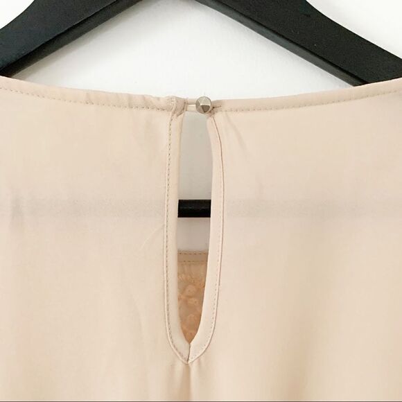 Forever 21 Nude Neutral Boho Crochet Peplum Blouse - Picture 9 of 9